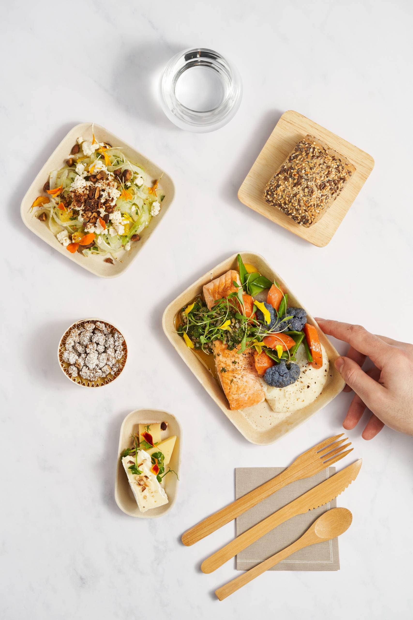 Pavé de saumon, jardinière de légumes et mousseline céleri rave